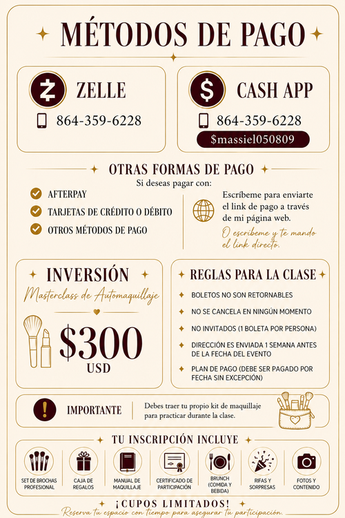 Automaquillaje master class ( Agosto 30 )